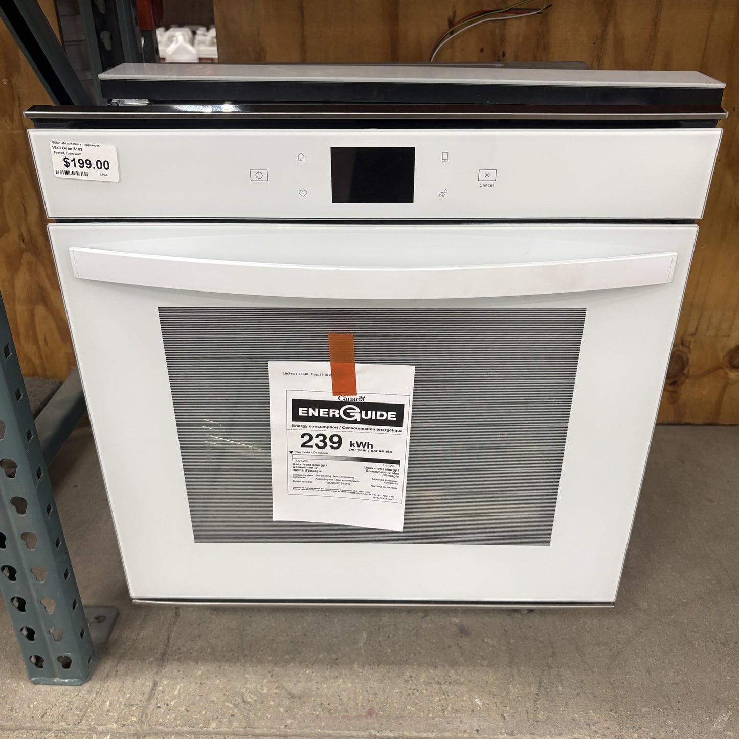 Whirlpool White Wall Oven
