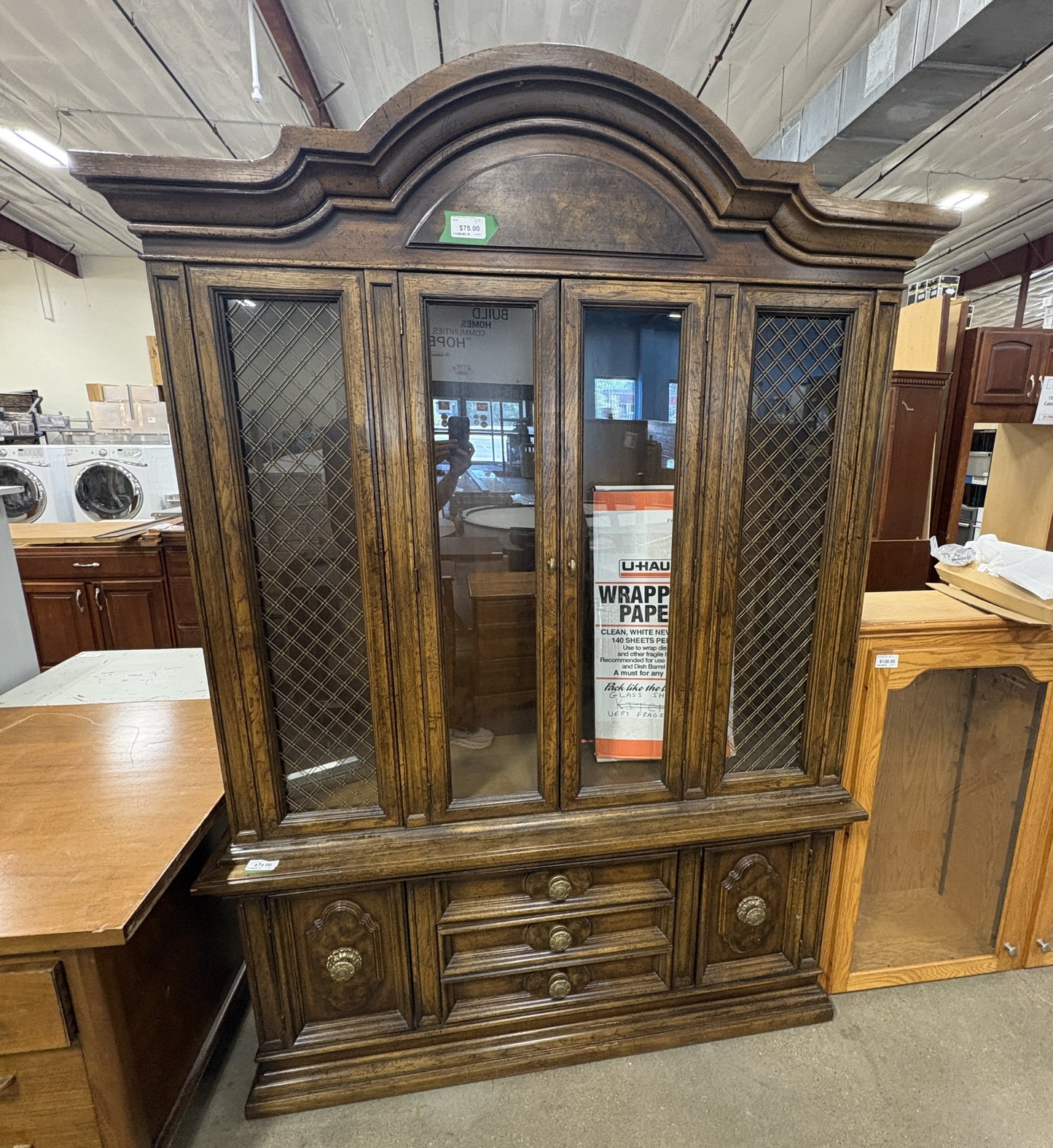 Ornate Wood China Cabinet