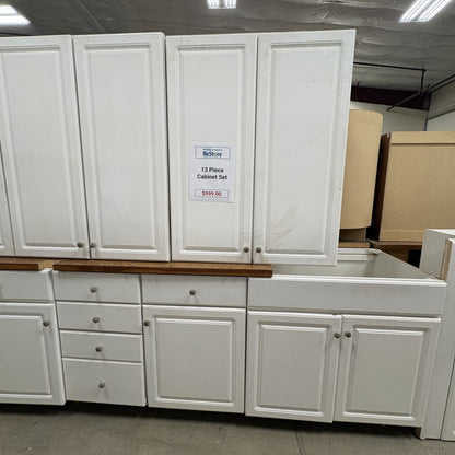 White 13-Pc Cabinet Set