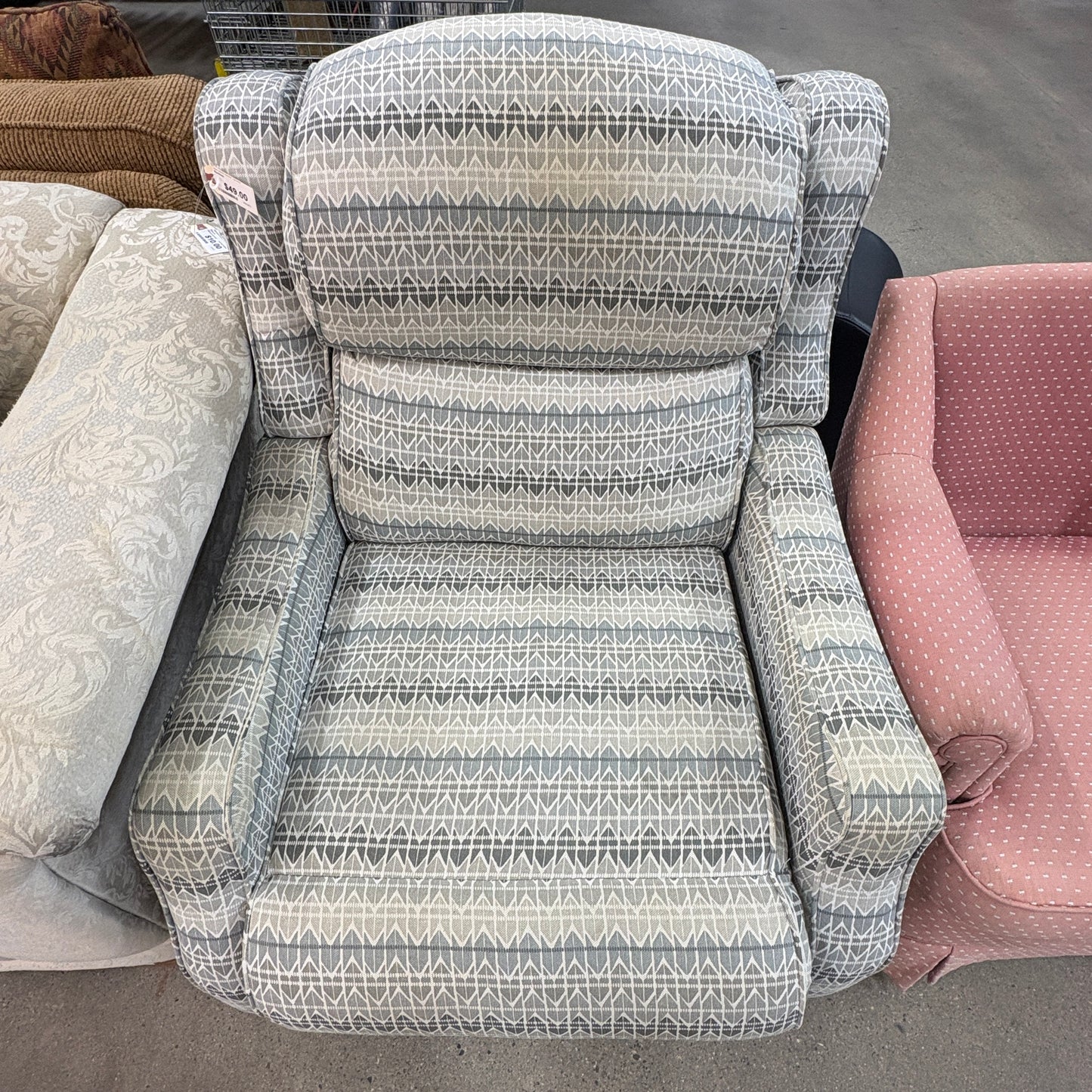 Chevron Wingback Recliner