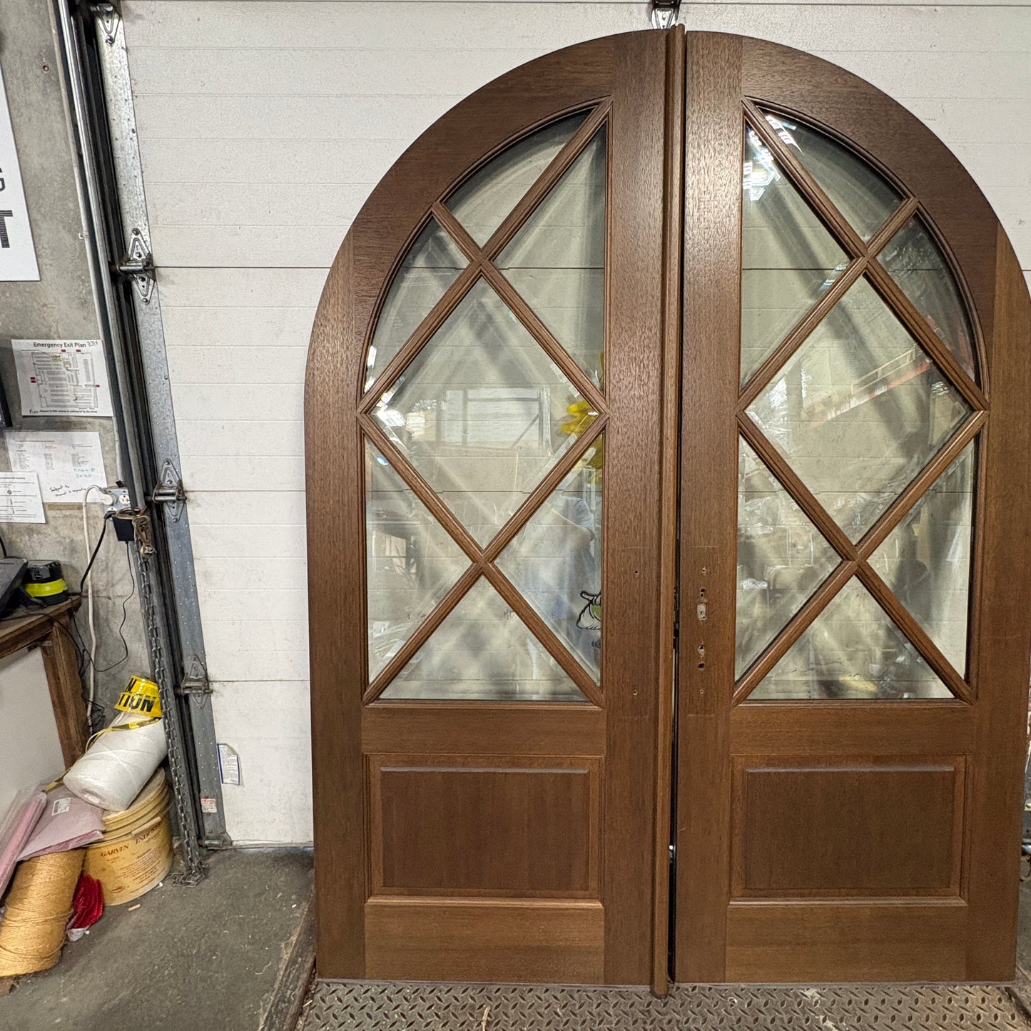 Mahogany Arched Double Doors