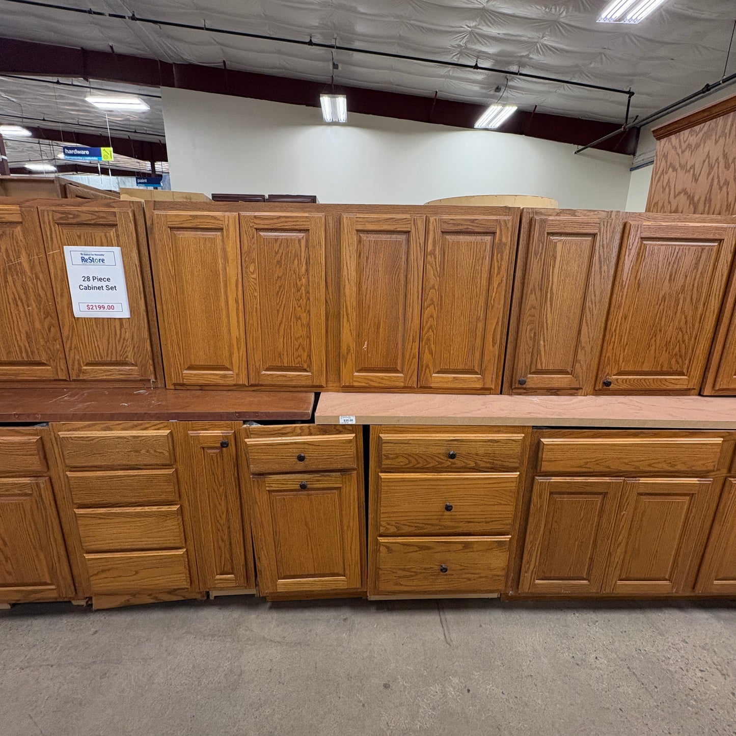 28-pc Oak Kitchen Cabinet Set
