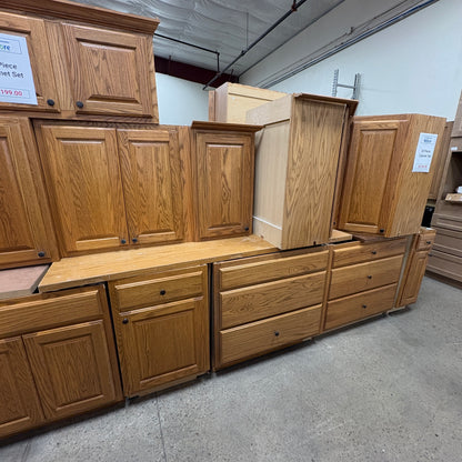 28-pc Oak Kitchen Cabinet Set
