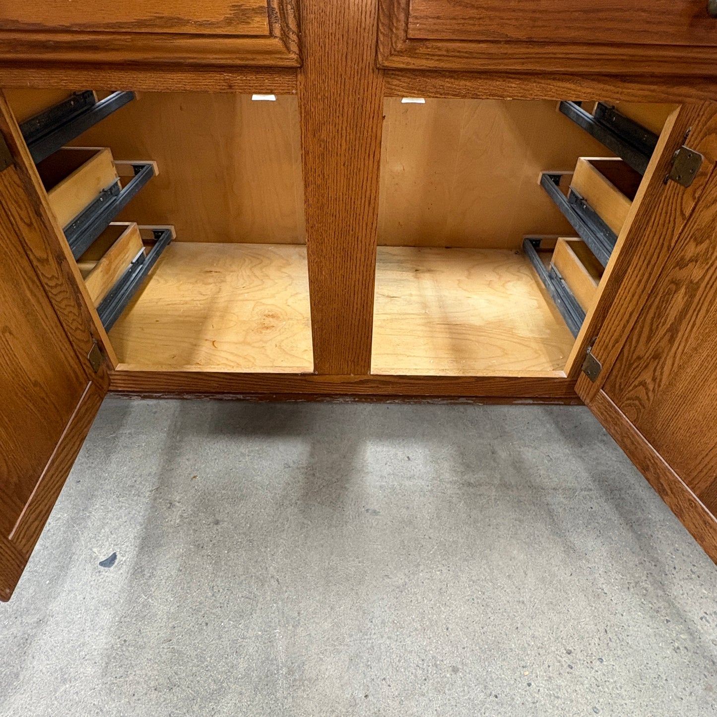 60" Oak Double Vanity Base