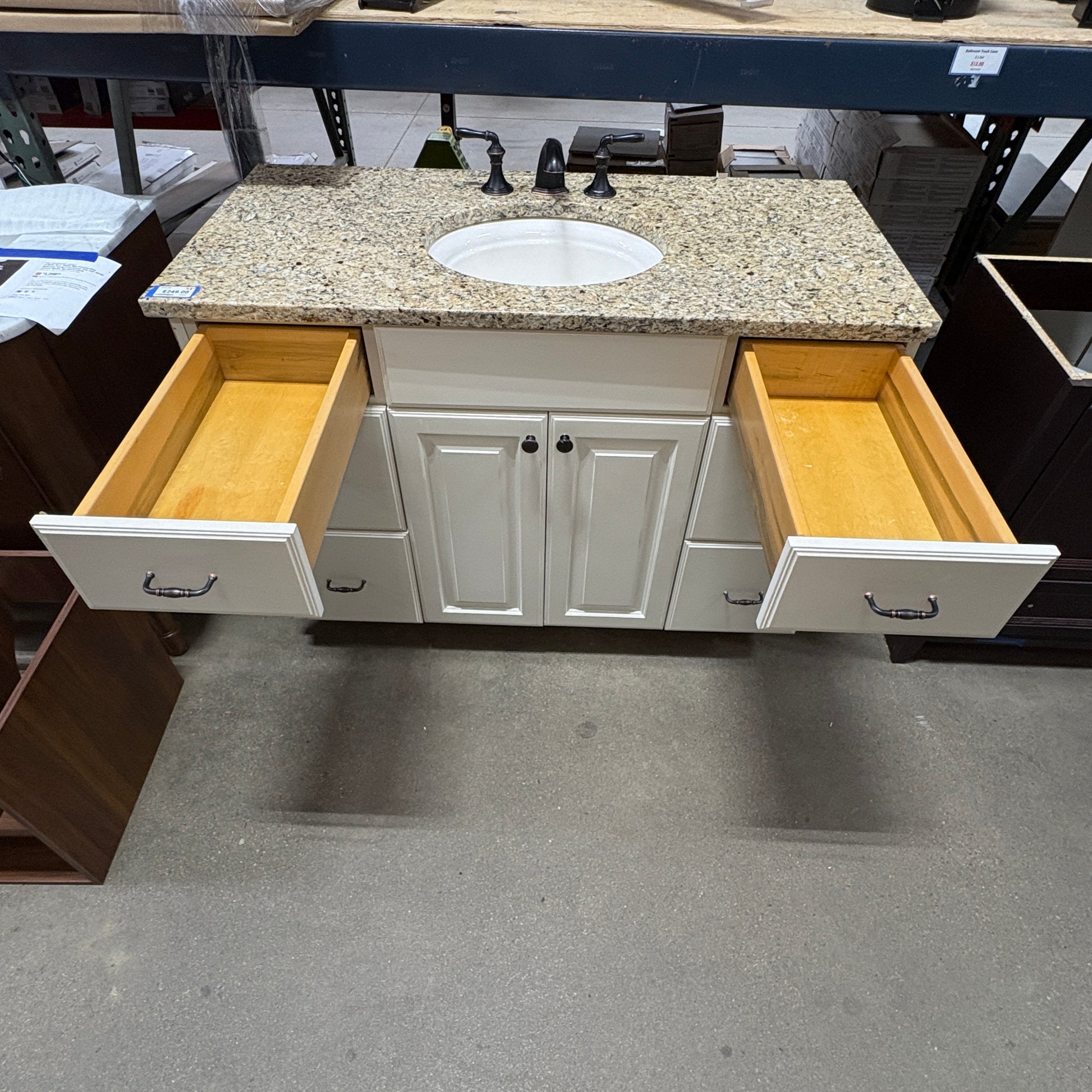 Cream Vanity w/ Granite Top