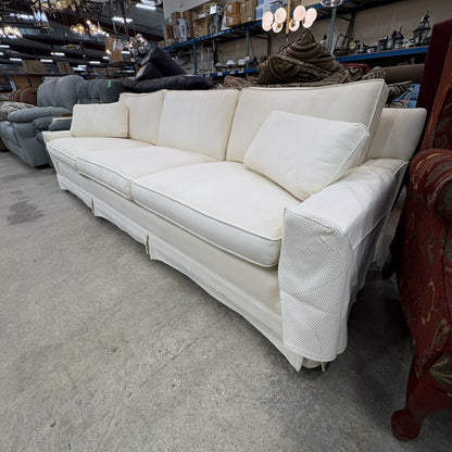 Cream Skirted 3-Seat Sofa FALSE