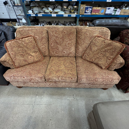 Paisley Floral Rolled-Arm Sofa
