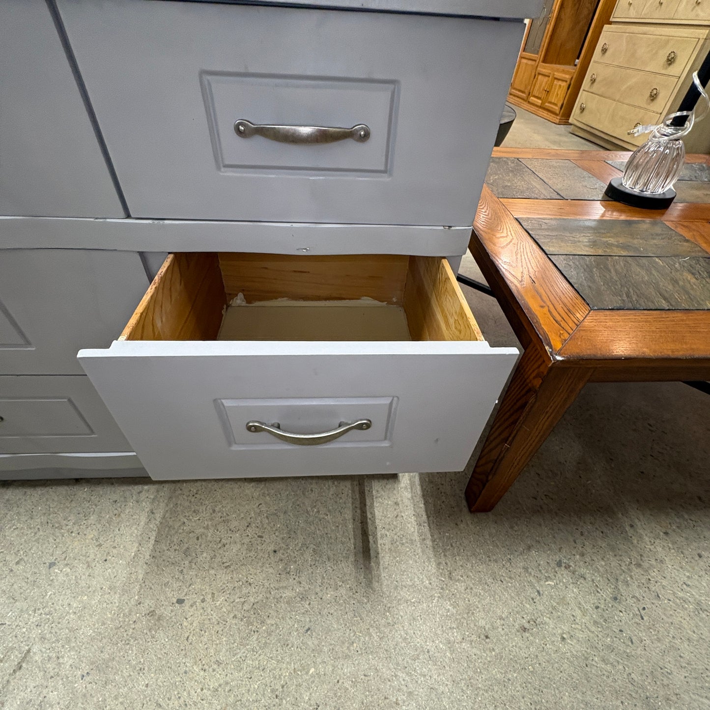 Gray Painted 6-Drawer Dresser