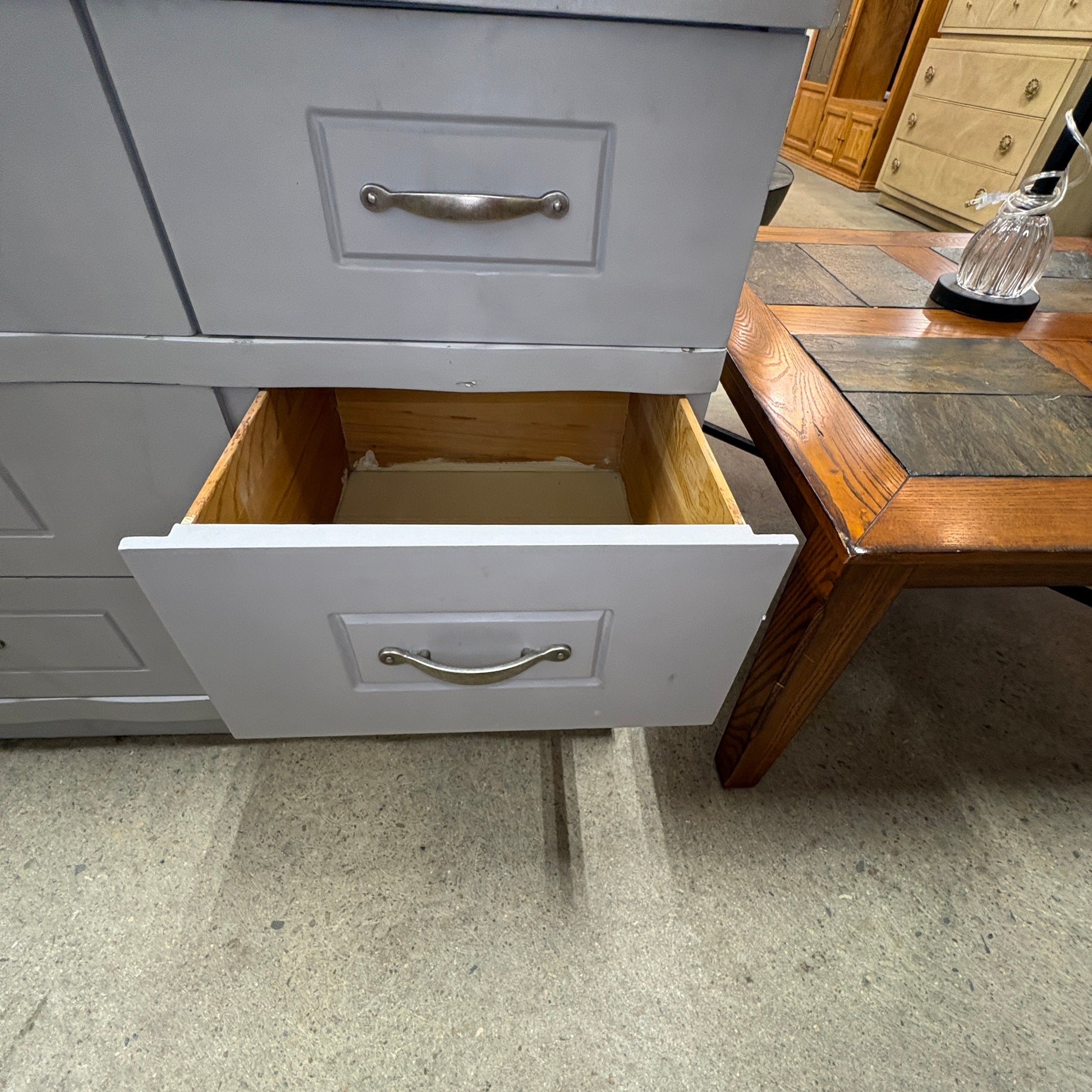 Gray Painted 6-Drawer Dresser