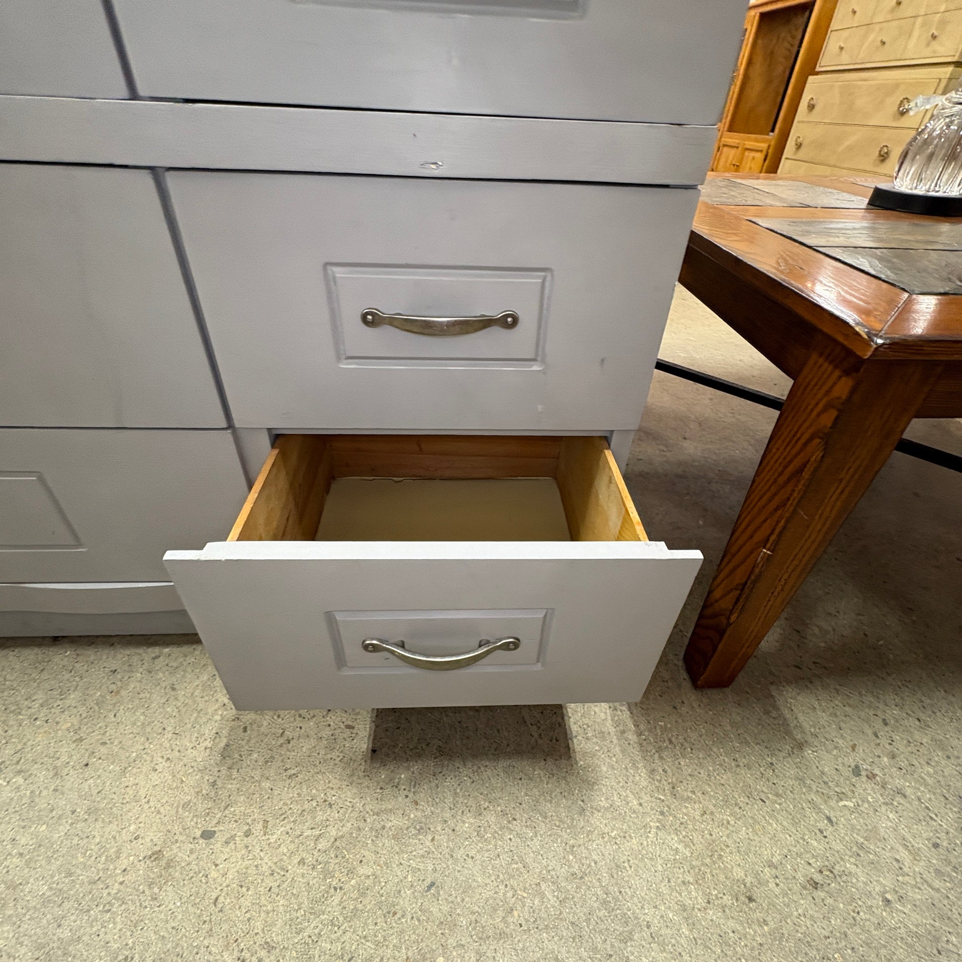Gray Painted 6-Drawer Dresser