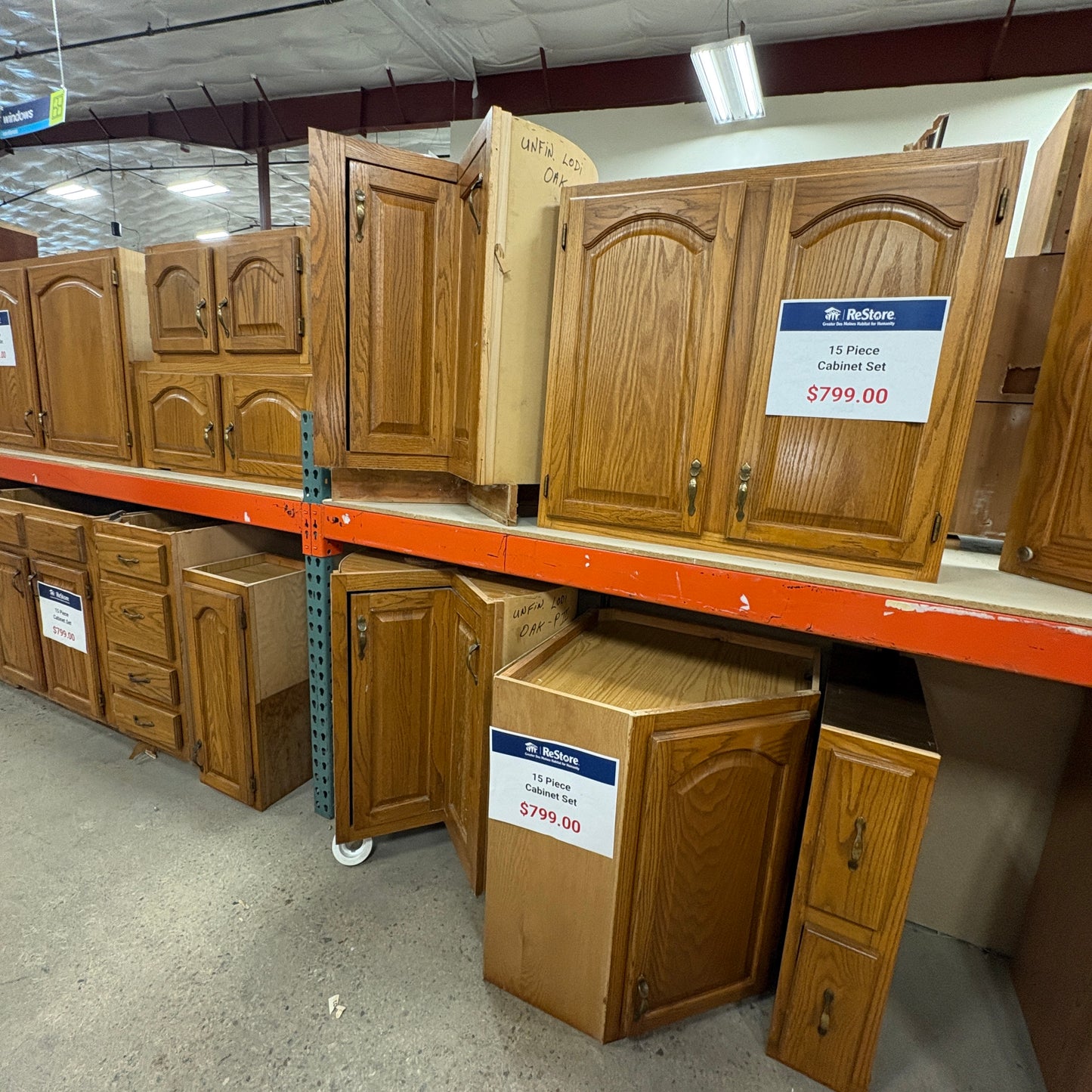 Oak 15-Piece Kitchen Cabinet Set FALSE