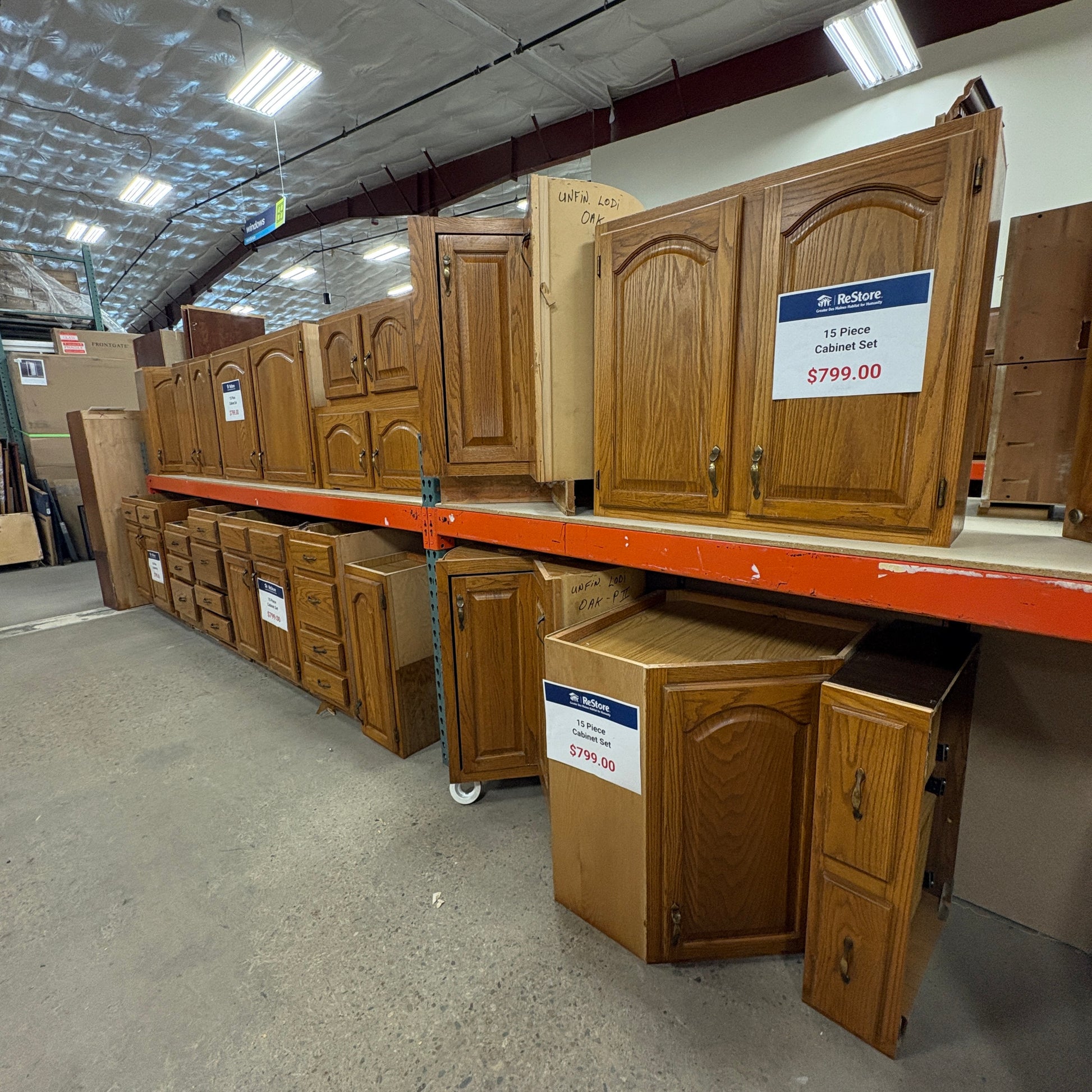Oak 15-Piece Kitchen Cabinet Set FALSE