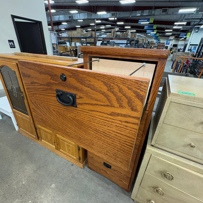 Oak 4-Drawer File Cabinet FALSE