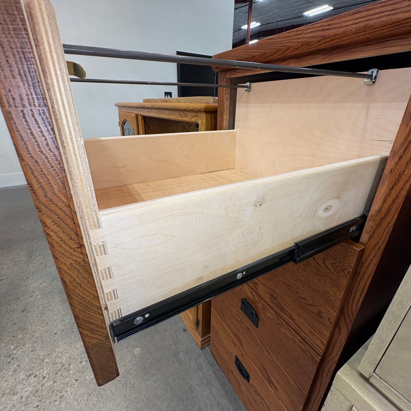 Oak 4-Drawer File Cabinet FALSE
