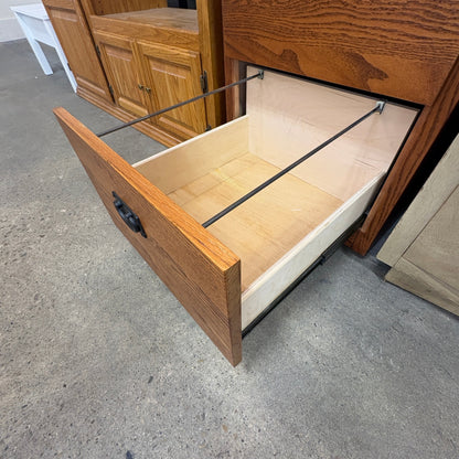 Oak 4-Drawer File Cabinet FALSE