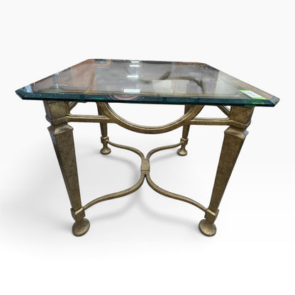 Gold Iron Glass End Table FALSE location-set