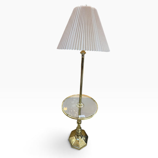 GDM Habitat for Humanity ReStore Brass Floor Lamp with Table