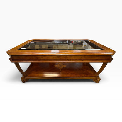Cherry Glass-Top Coffee Table FALSE