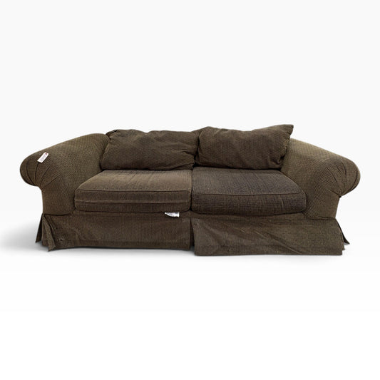 GDM Habitat for Humanity ReStore Brown Chenille Corduroy Sofa