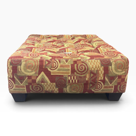 GDM Habitat for Humanity ReStore Square Tufted Tapestry Ottoman