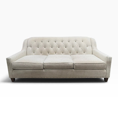 Cream Tufted Nailhead Sofa