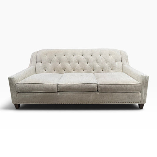 Cream Tufted Nailhead Sofa