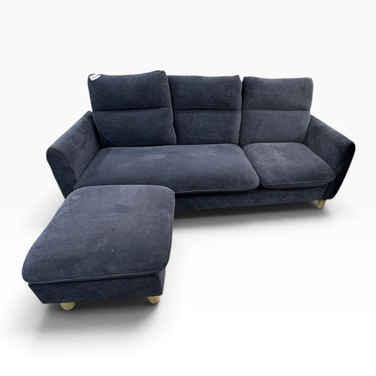 Blue-Gray Sofa w/ Ottoman FALSE