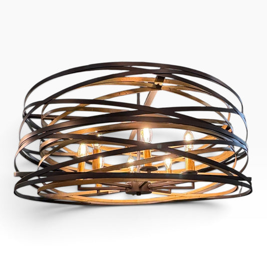 Bronze Orbit Drum Chandelier FALSE