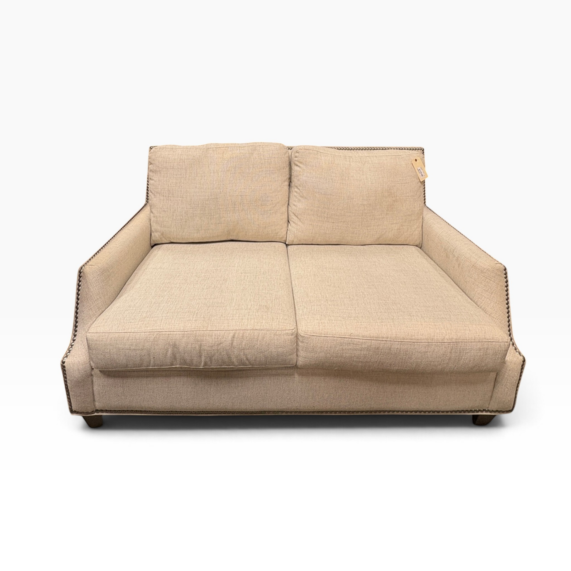 Cream Nailhead Loveseat
