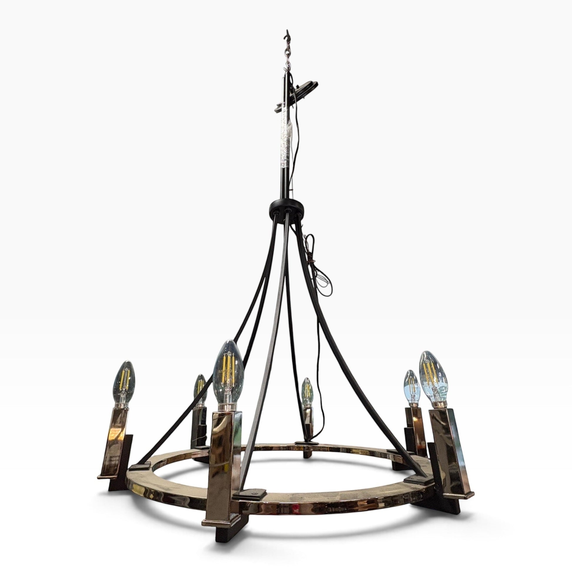 Chrome Ring Candle Chandelier