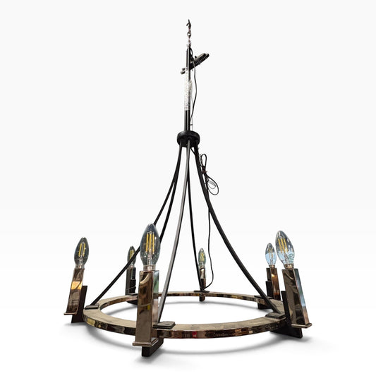 Chrome Ring Candle Chandelier