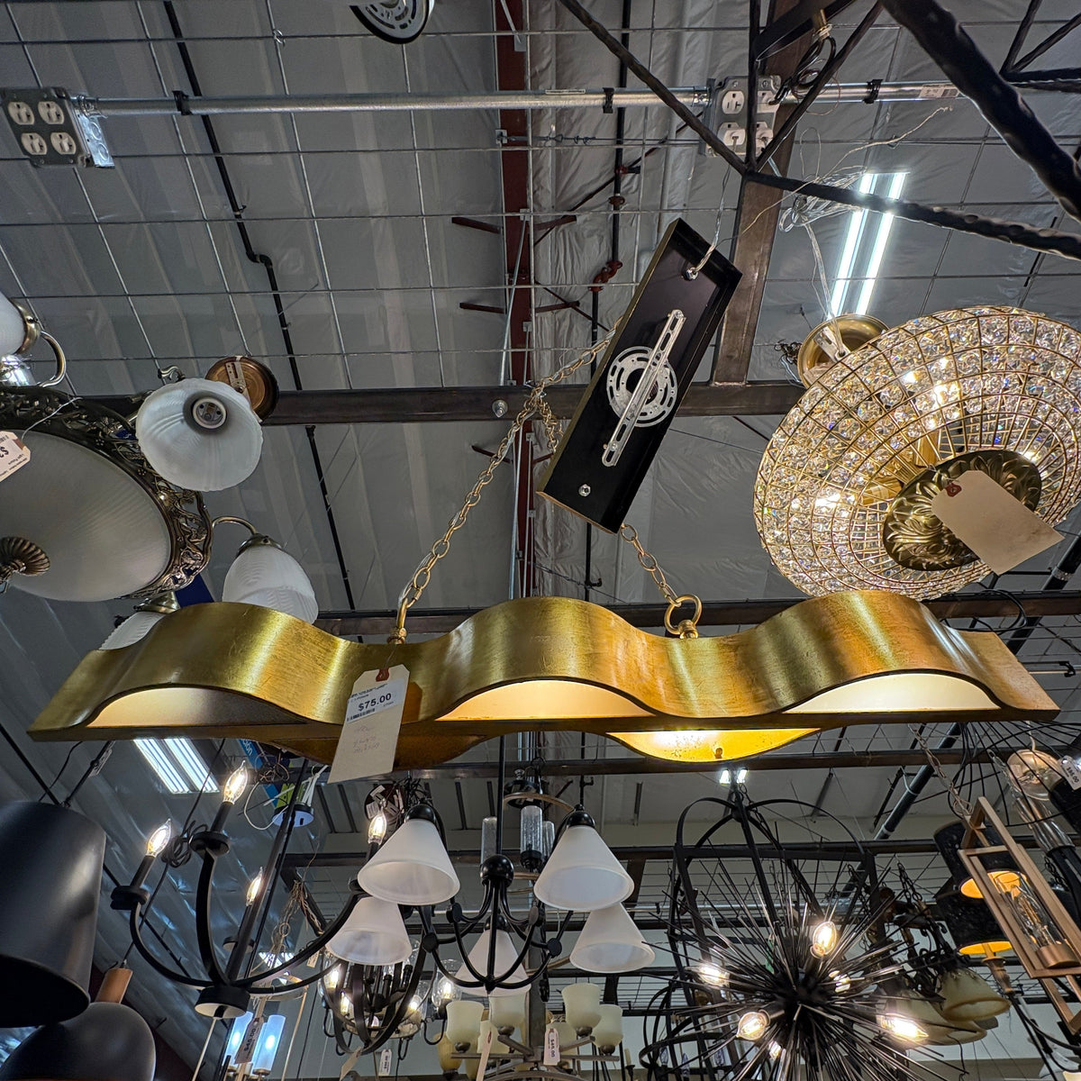 Gold Wave Linear Light Fixture