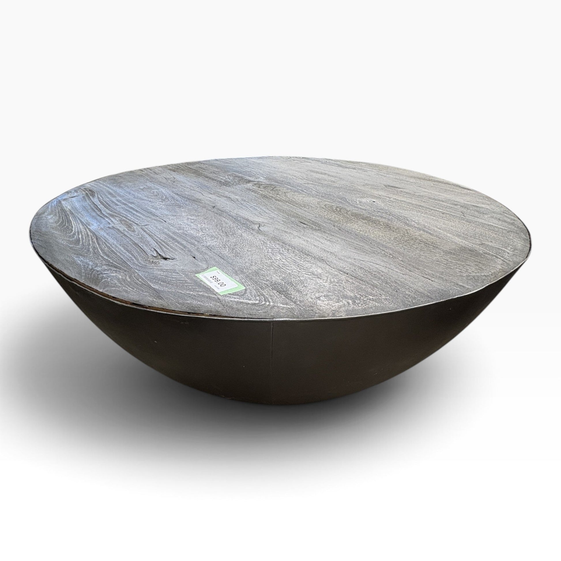 Round Drum Wood Coffee Table
