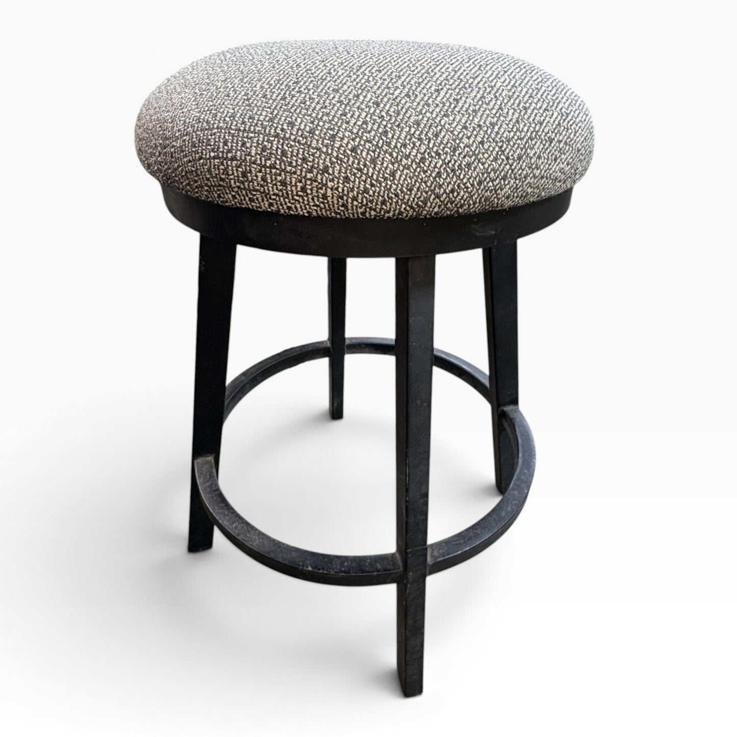 Black Swivel Bar Stool Tweed