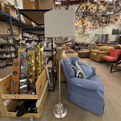 Mercury Glass Floor Lamp Gray