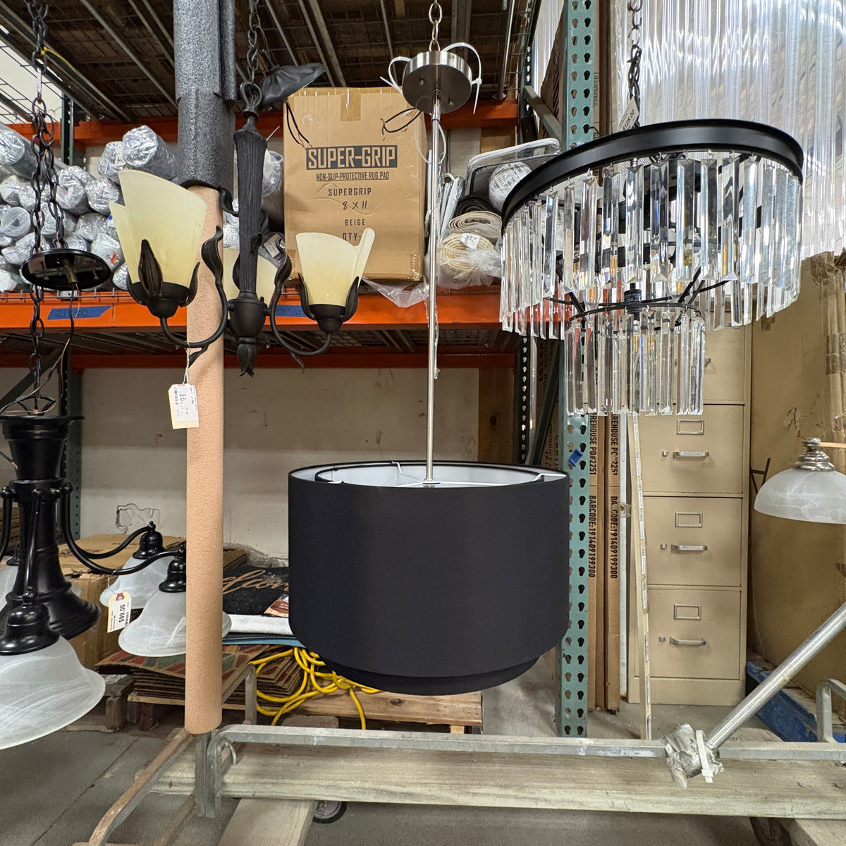 Black Drum Shade Pendant Light