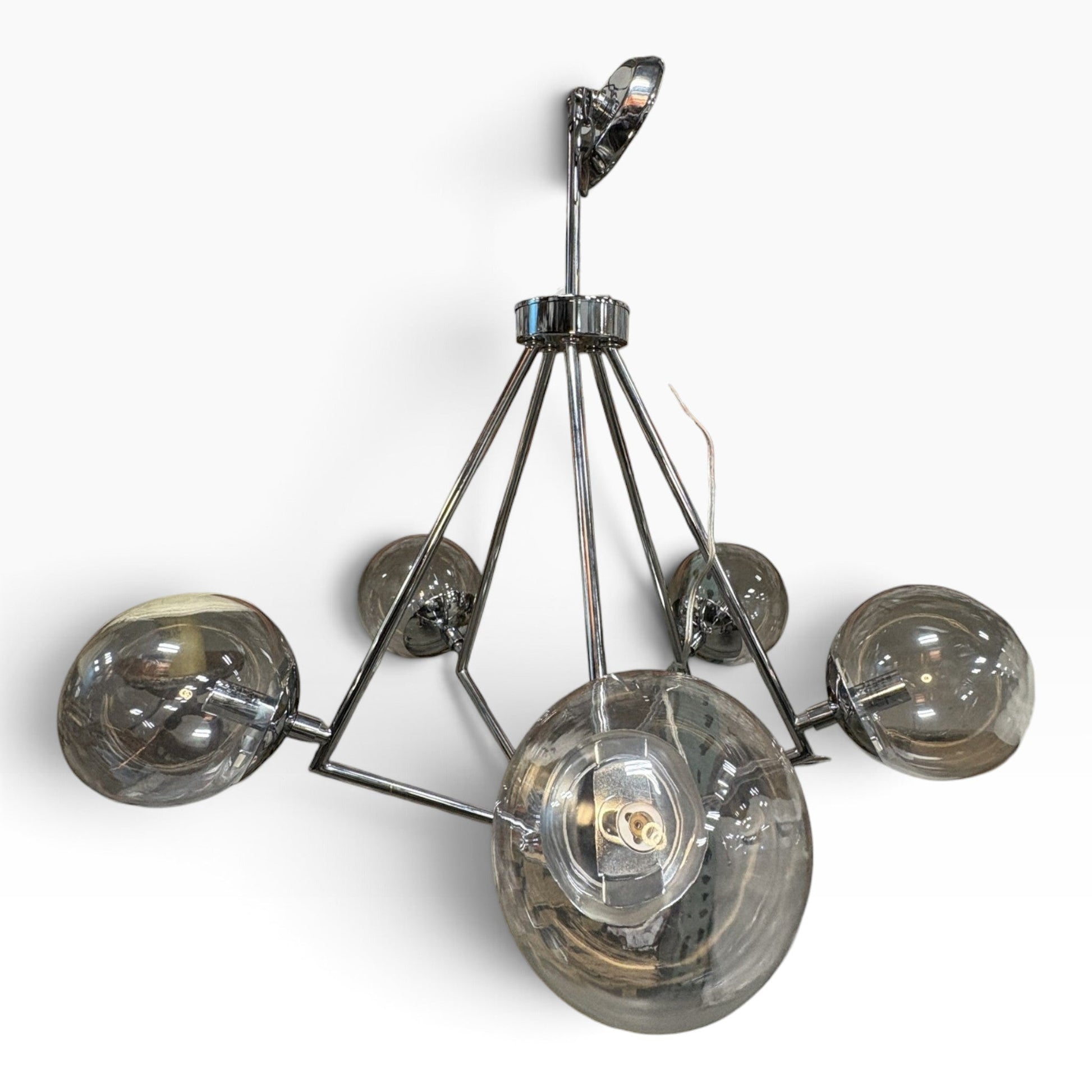 Chrome Glass Globe Chandelier