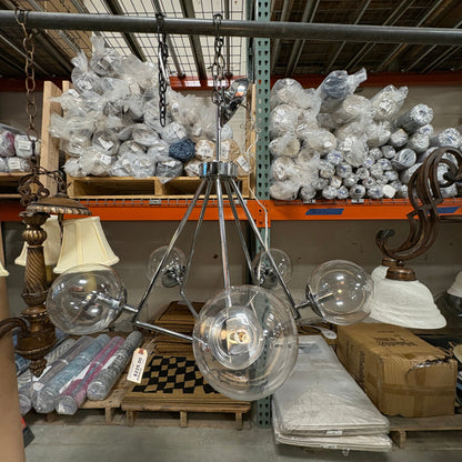 Chrome Glass Globe Chandelier