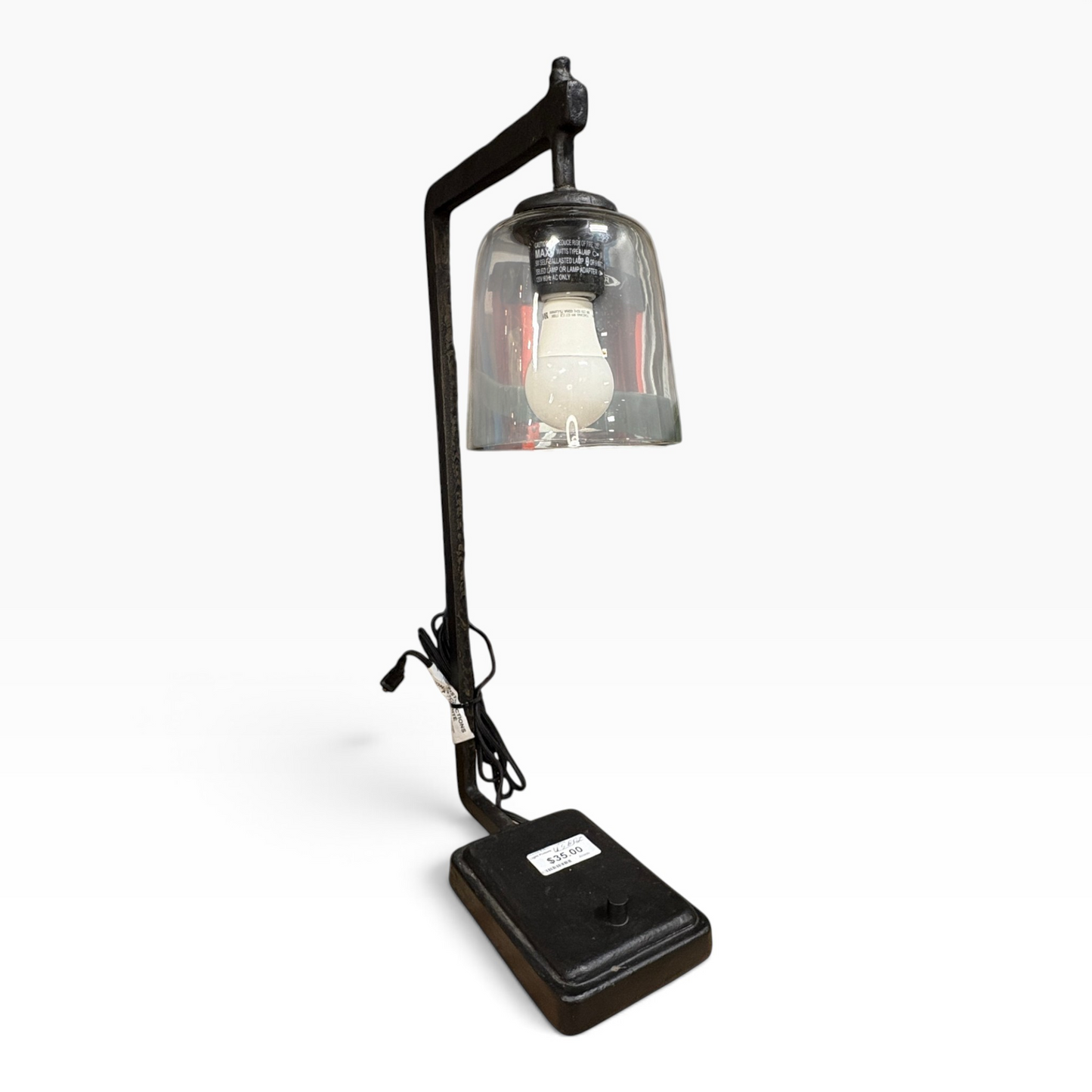 Industrial Glass Table Lamp