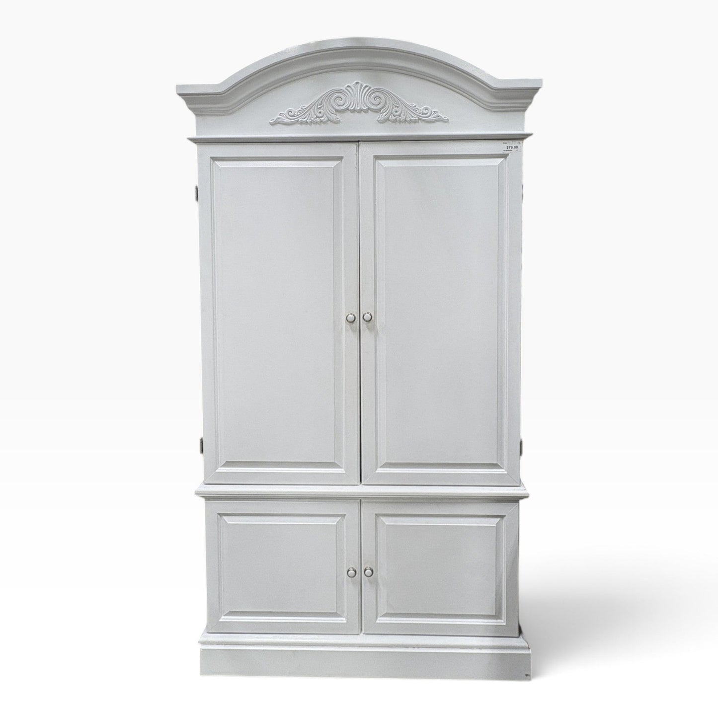 White Arched Armoire Cabinet