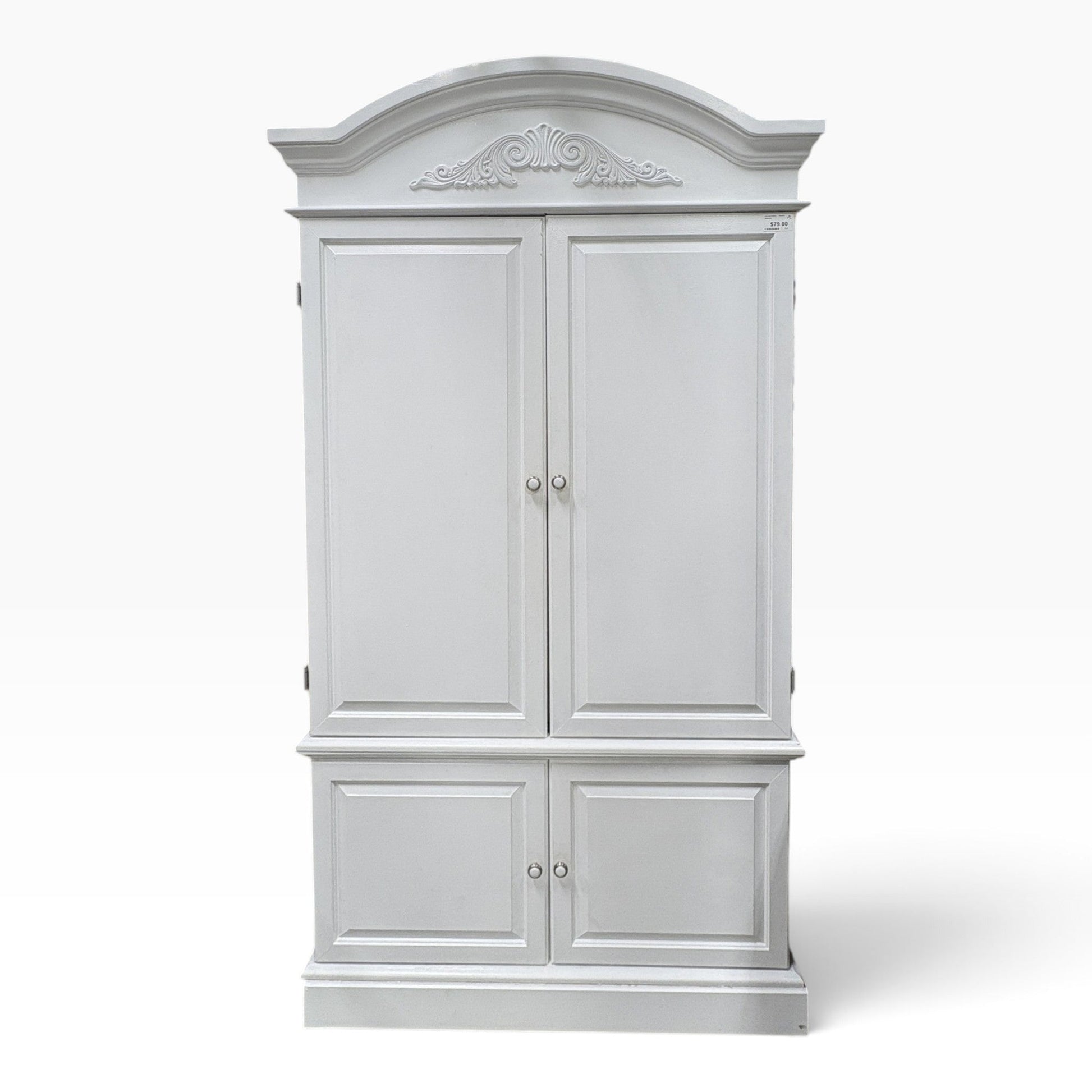 White Arched Armoire Cabinet