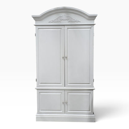 White Arched Armoire Cabinet