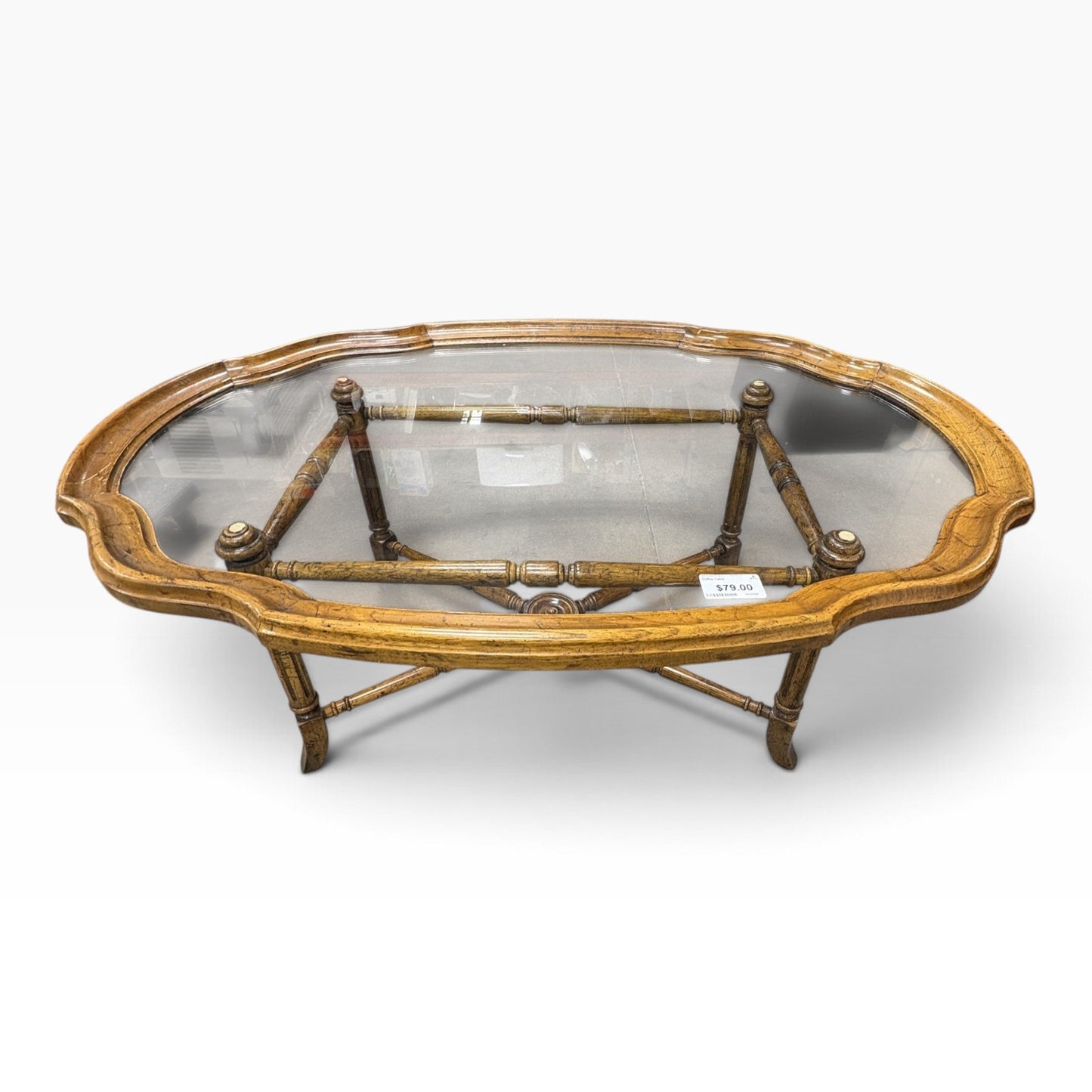 Oval Glass Top Coffee Table