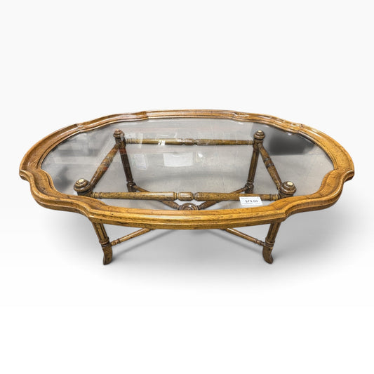 Oval Glass Top Coffee Table