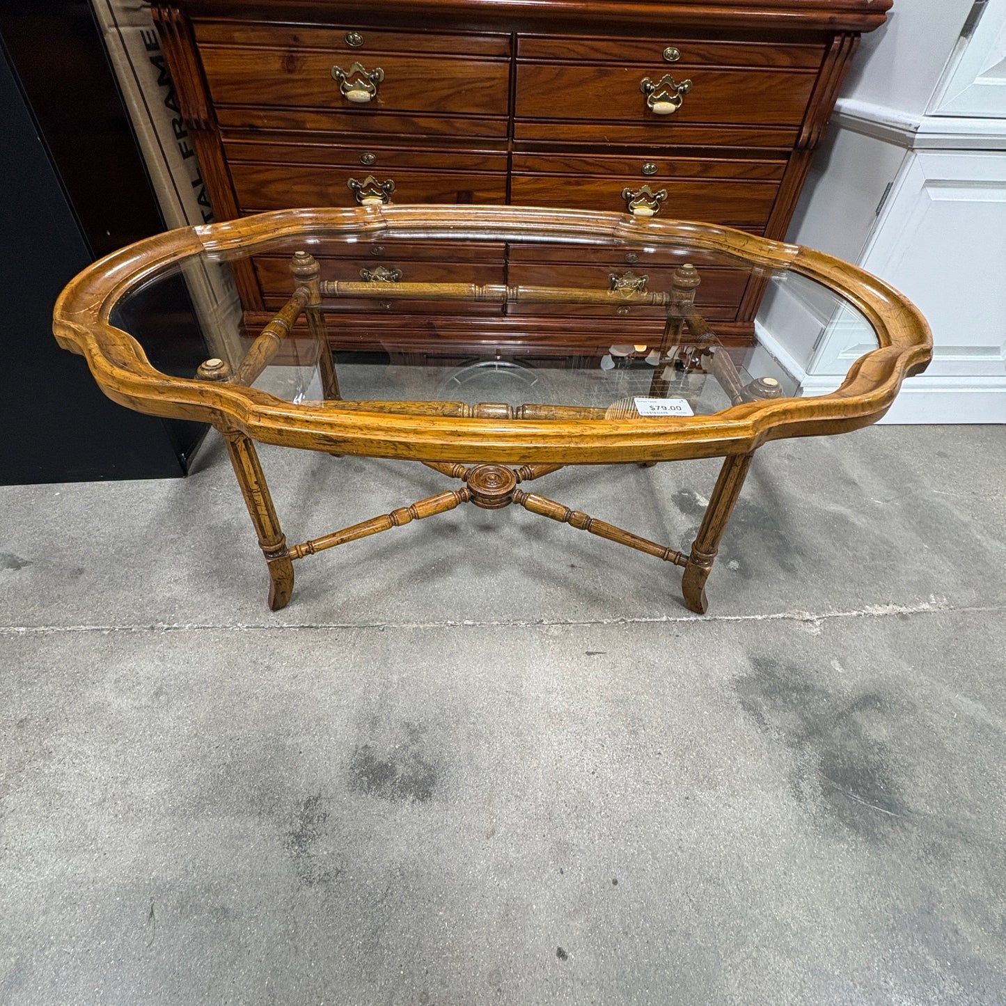 Oval Glass Top Coffee Table - additional view