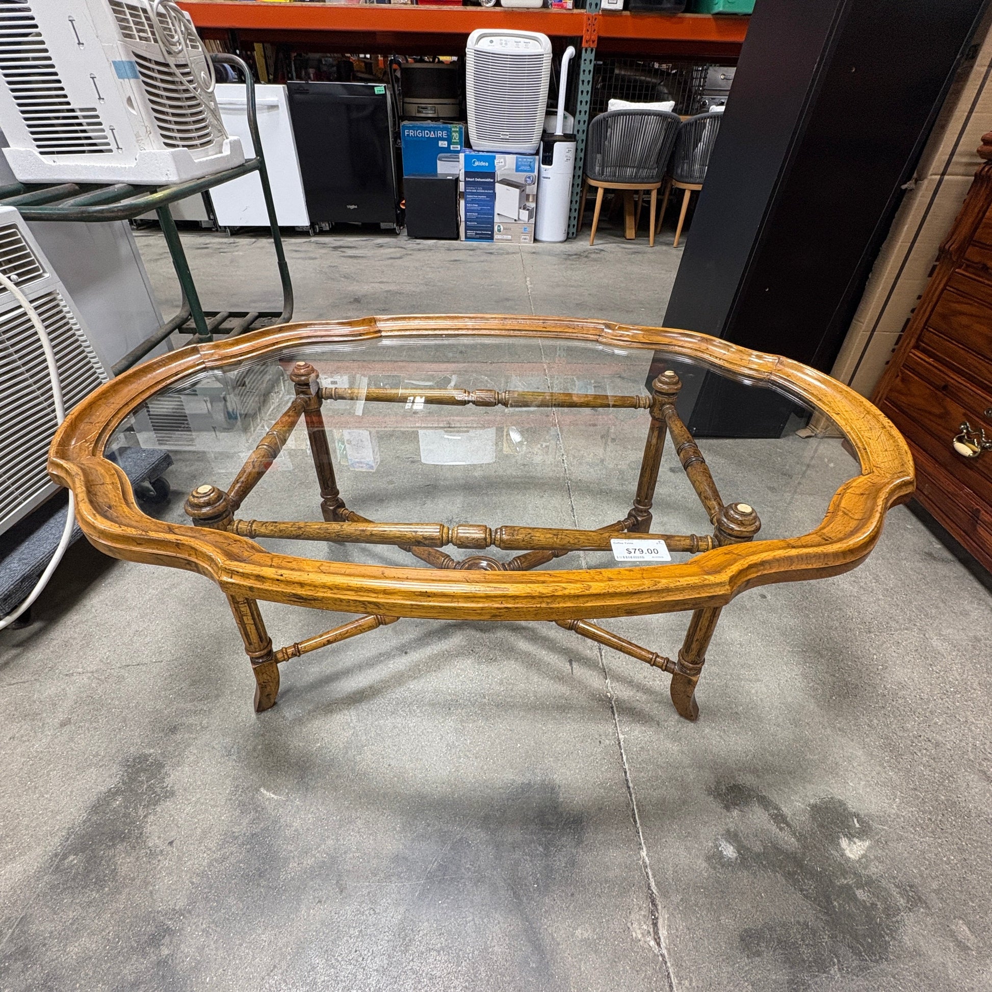 Oval Glass Top Coffee Table - additional view
