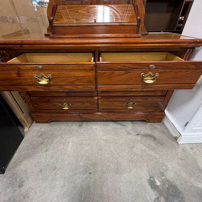 Oak Dresser w/ Oval Mirror - additional view