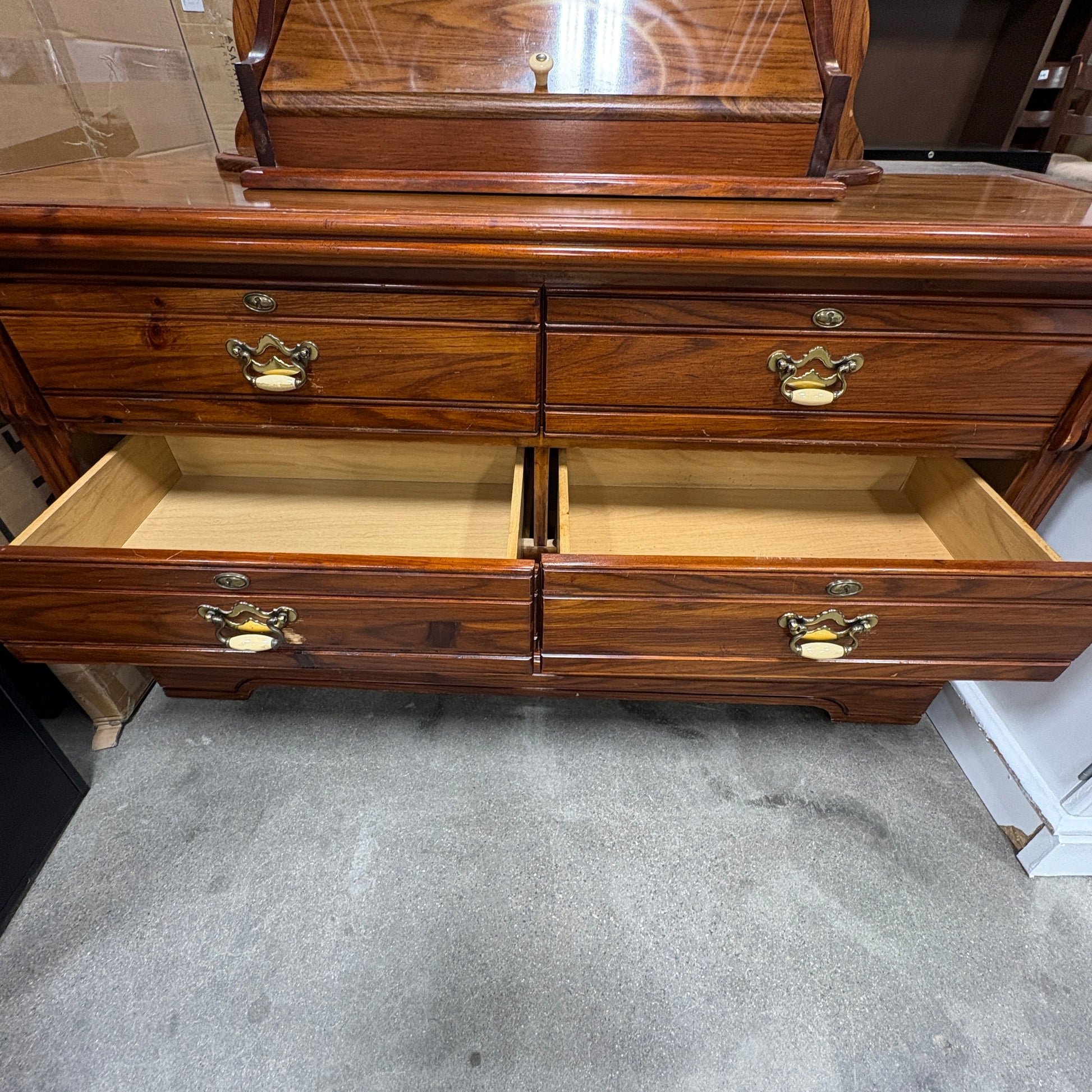 Oak Dresser w/ Oval Mirror - additional view