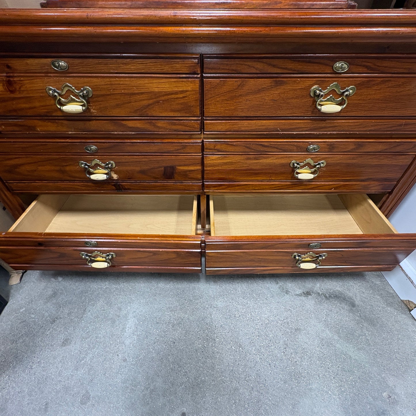 Oak Dresser w/ Oval Mirror - additional view