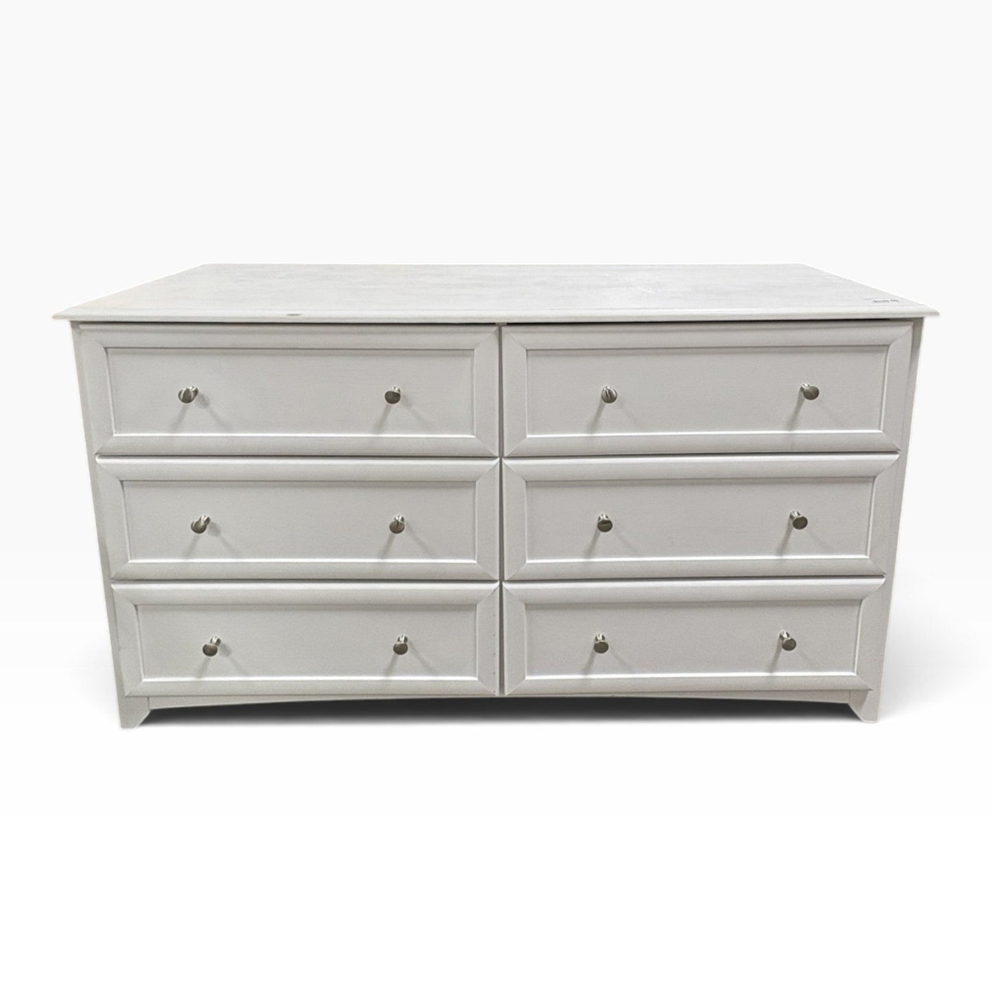 White 6-Drawer Wood Dresser